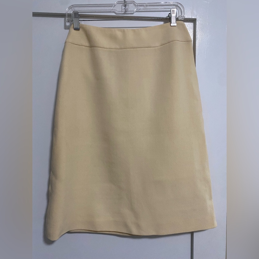 Escada Vintage Cream Wool Pencil Skirt